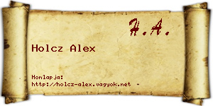 Holcz Alex névjegykártya